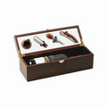 Wine Set in Wooden Box w/ Bottle Space